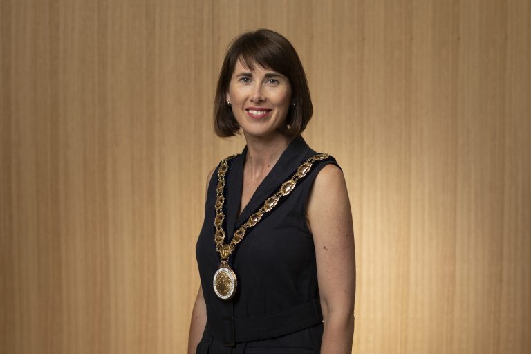 Mayor Hannah Fitzhardinge smiling.