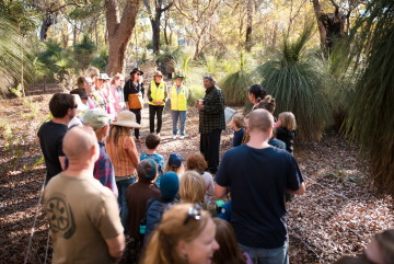 Group of people standing in Samson Park